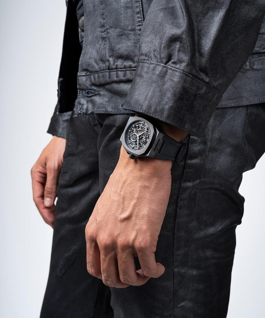 Authorized Distributor D1 Milano Watch Skeleton Jet Black Automatic SKRJ17 [D1 MILANO] Men's [SKELETON] 41.5mm