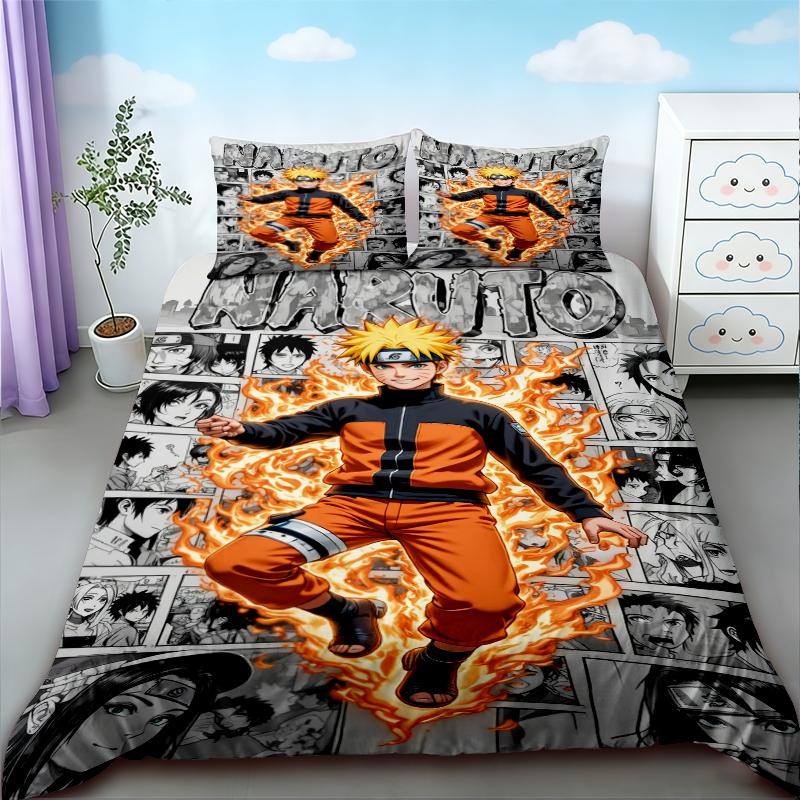 Boys Naruto Duvet Cover Anime Cartoon Bedding Set Comforter Cover Twin Full Single Size Teens Bedroom Dormitory Home Gifts