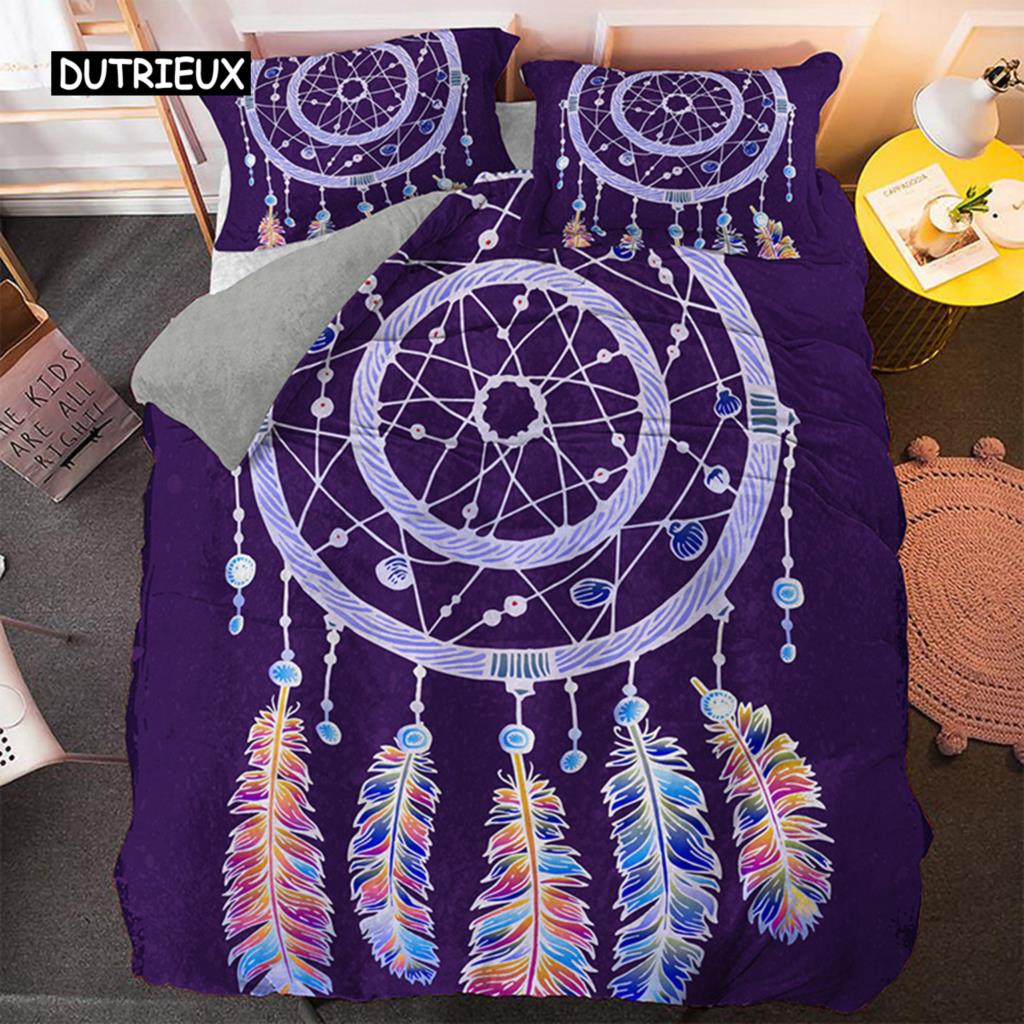 Psychedelic Bohemian Dreamcatcher Bedding Set Single King Queen Size Duvet Cover With