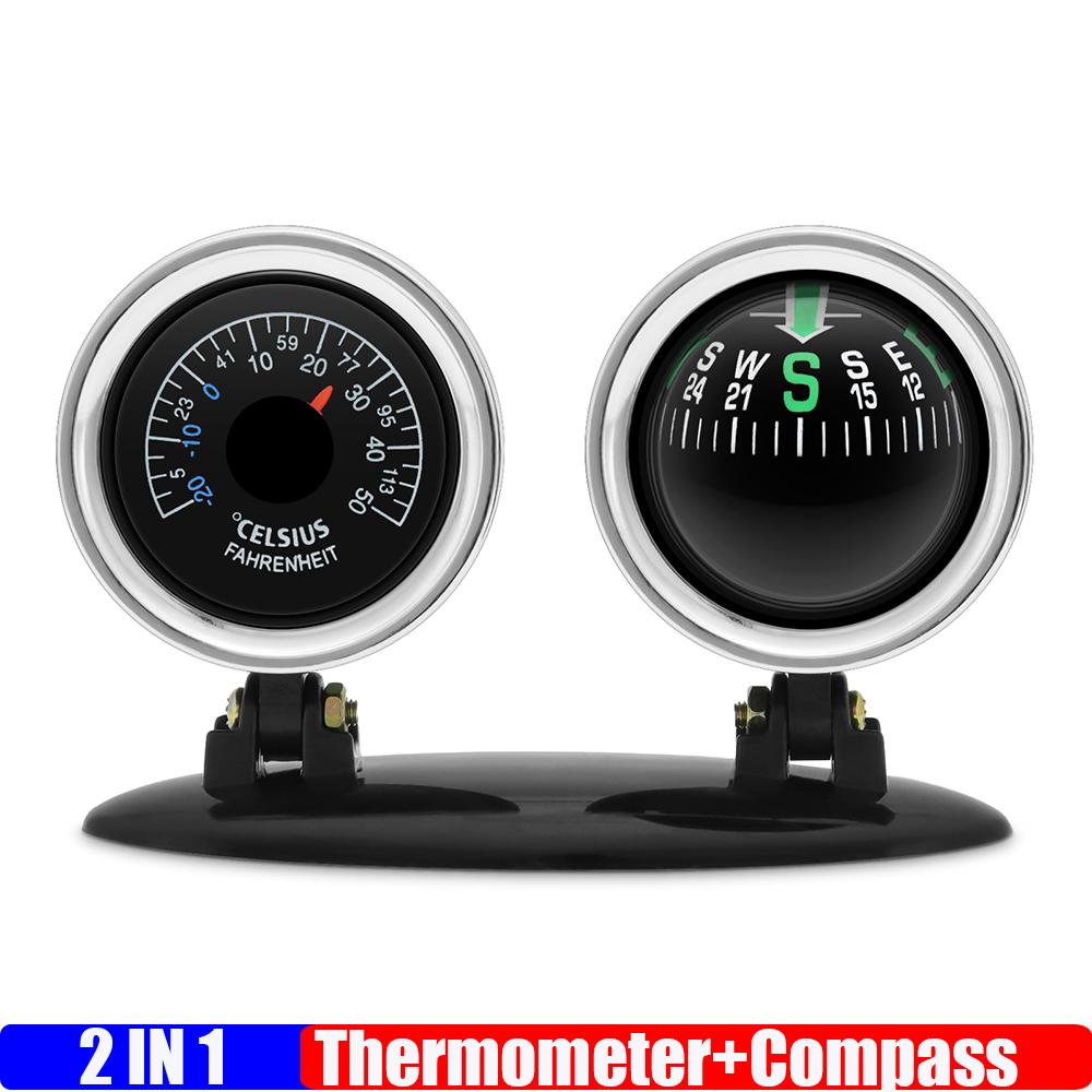 

Автомобильный компас точные показания 2 в 1 компас термометр пластиковый направляющий шарик для приборной панели навигационные инструменты для транспортного средства/автомобиля/автомобиля