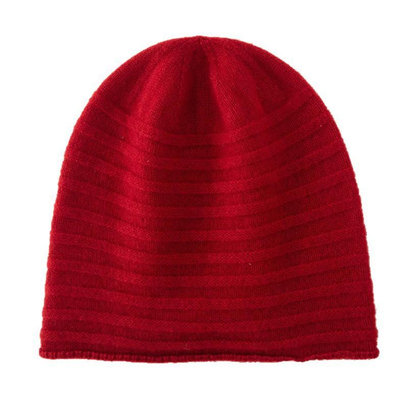 Cashmere Hat Autumn and Winter Pure Cashmere Knitted Hat Headgear Hat Men and Women Pile Cold Hat Beige