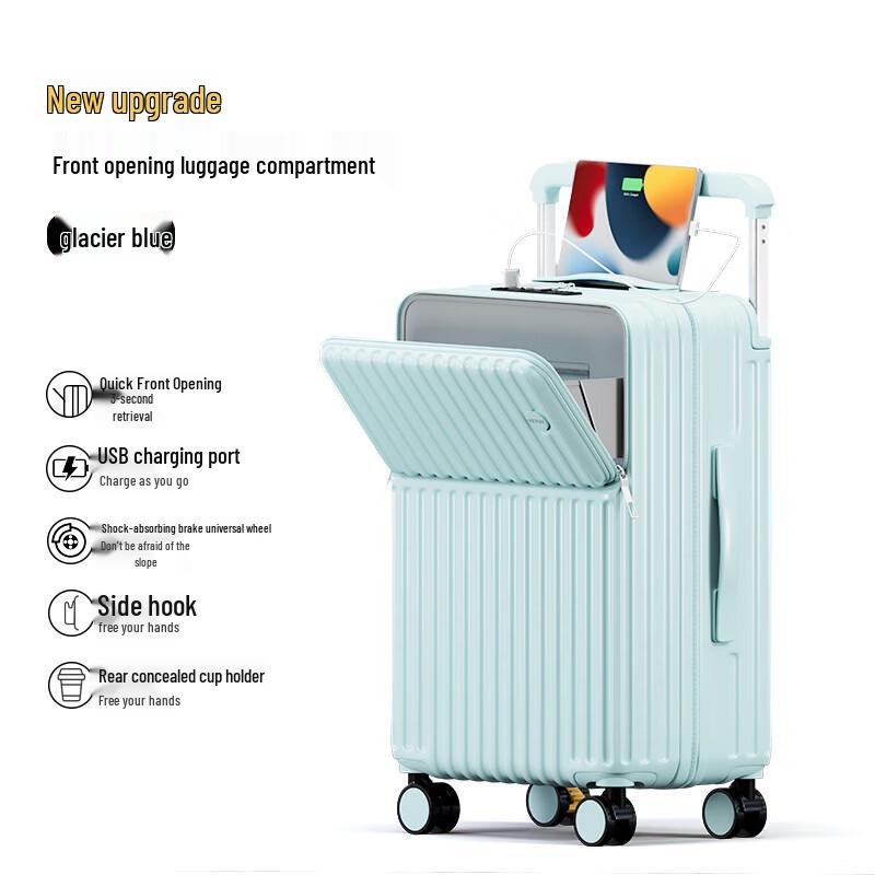 JOURHEY SHI Wide-Rod Front-Opening Carry-on Luggage
