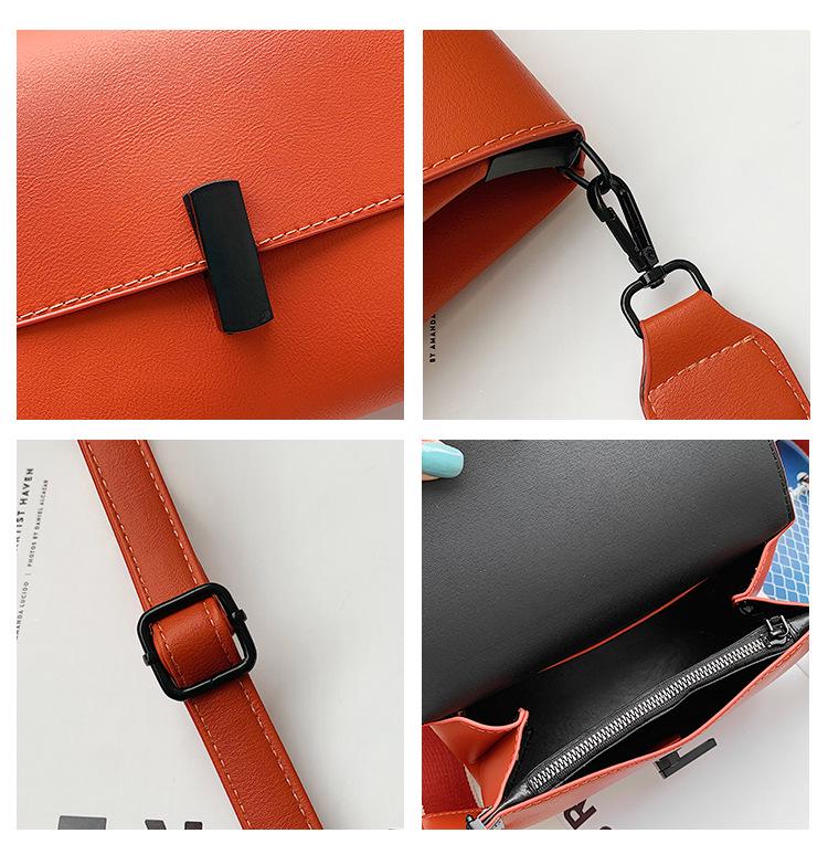 Retro Hong Kong Style Bag Women 2020 New Simple Shoulder Bag Fashion All-match Texture Messenger Female Bag Soft Leather Small Bag