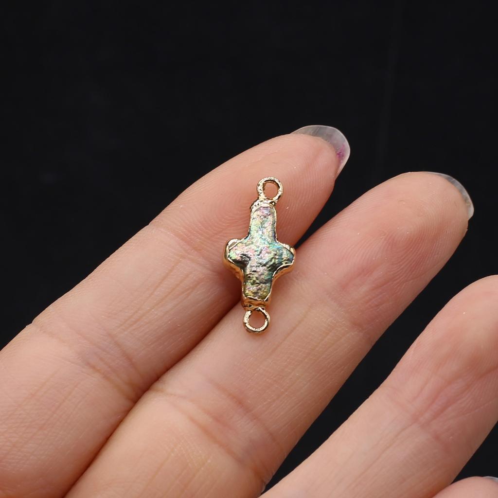 1Pcs/2Pcs Baroque Pearl Connector Freshwater Pearl Variant Cross-Shaped Connector For Jewelry Making DIY Necklace Accessory