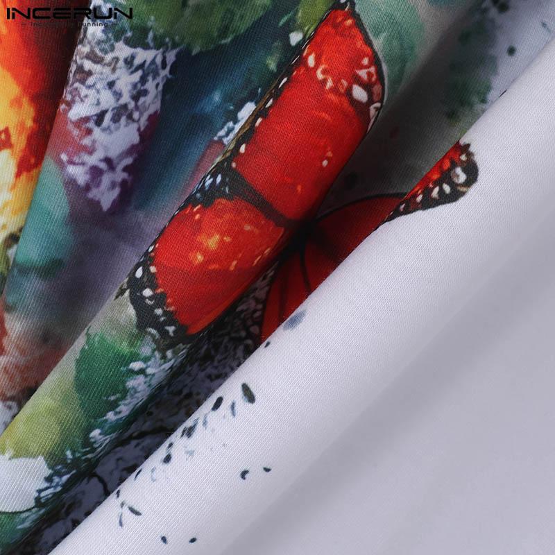 INCERUN Men U Neck Floral Print Sleeveless Vest Beach Holiday Tank Tops