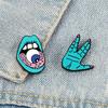 Horror Eyeball In Mouth Witch Hand Enamel Pins Devil Punk Brooch Denim Jackets Shirt Lapel Pin Gothic Badge Cartoon Jewelry Gift