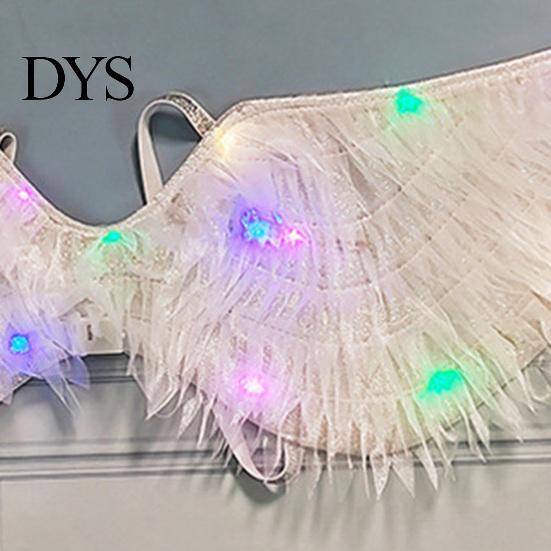 LED Costume Accessories Light-Up Angle Wing, Glowing Feather Wing for Kids Girls, Wings with Lights Fairy Props Christmas Halloween Stage Performance