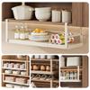 Extendable Under Cabinet Shelf & Thick Clip Under Shelf Storage Baskets Under Cabinet Shelf Hanging Holder for Kitchen Counter