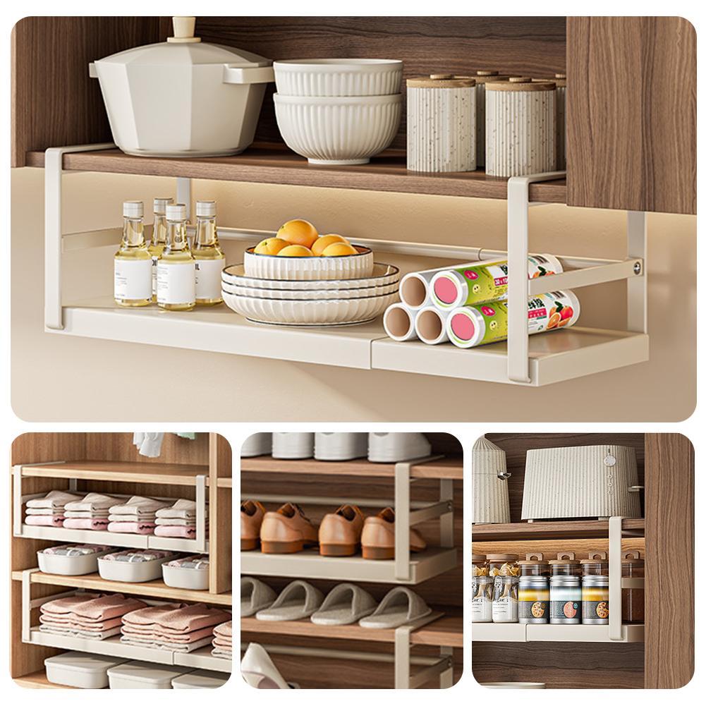 Extendable Under Cabinet Shelf & Thick Clip Under Shelf Storage Baskets Under Cabinet Shelf Hanging Holder for Kitchen Counter China Mainland