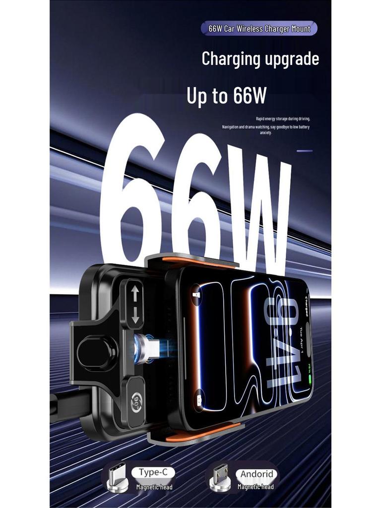 Universal Electric Clamping Wireless Car Phone Holder & Charger for Air Vent, 2026 Navigation Edition