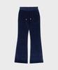 MEDIA82 Beaded Navy Flare Velour Pants