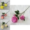 Fiori di Peonia in Seta Stile Europeo a 3 Teste per Matrimonio Decorazioni per la Casa con Lavorazione Realistica