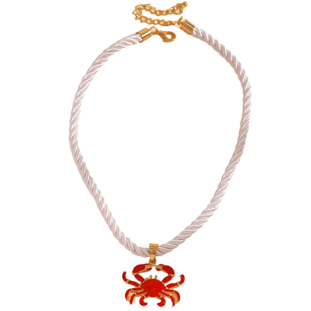 Bunte Emaillierte Krabbe Hummer Halskette - Kindlicher Meeresstil Unisex Schlüsselbein Kette