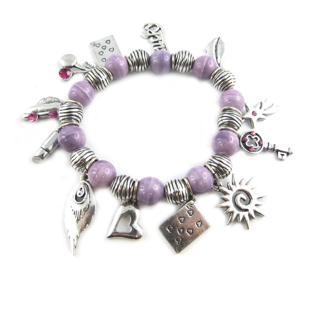 NOA [G0334] - Silver Purple 'Gypsy' Designer Bracelet