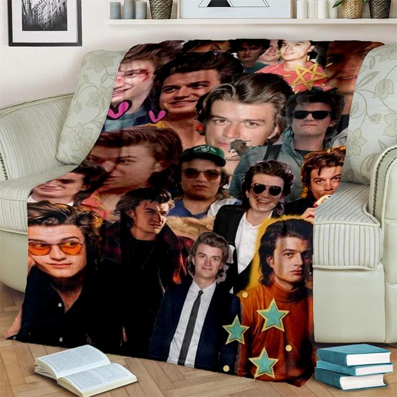 Joe Keery Actor 3D Printing HD Blanket,Soft Throw Blanket for Home Bedroom Bed Sofa Picnic Travel Office Rest Cover Blanket Kids
