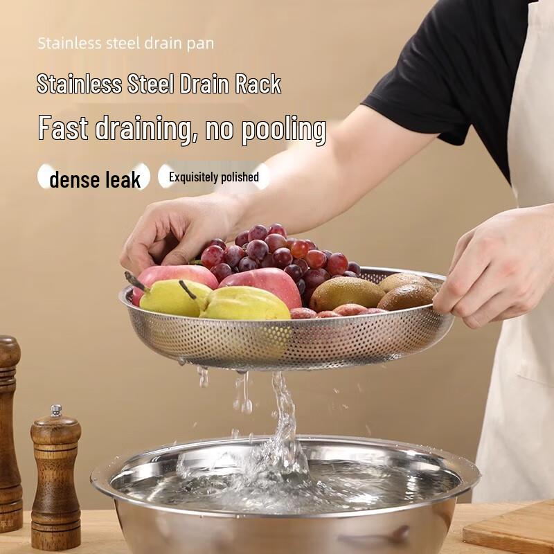 Stainless Steel Rice Sieve & Drain Basin Set