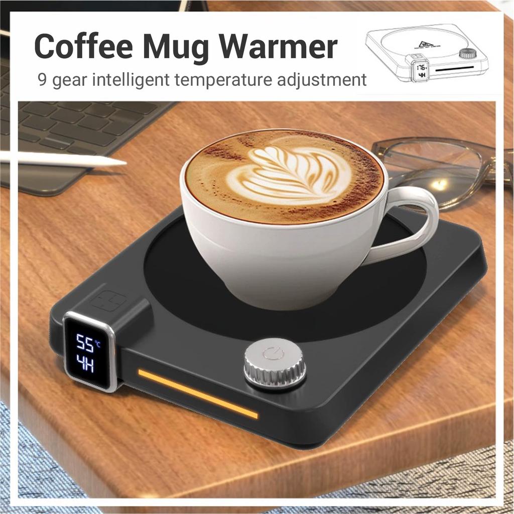 Mug 9 Temperature Settings Electric Cup Warmer with Auto Shut Off Timer for Coffee Tea Milk Beverage Heating Pad