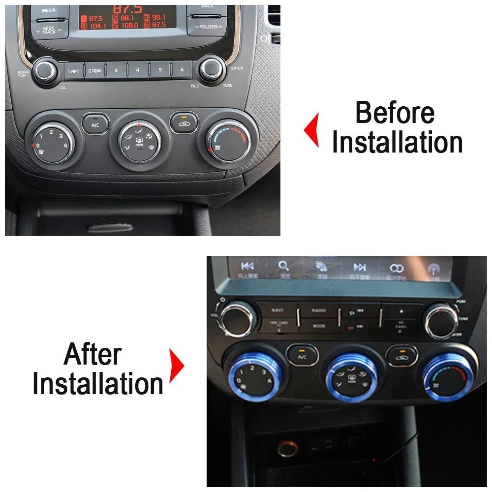 Klimaanlagen-Knopfabdeckung für KIA K3 2015-2018 Aluminiumlegierung A/C Motor-Taste Außenringabdeckung Zubehör