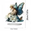 2D Flat Acrylic Purple Dragon Butterfly Girl Decoration, Indoor and Outdoor Decoration - No Battery/electricity Required, Free Day Decoration, S