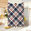 Retro Seamless Pattern Throw Lightweight 240G Flannel Blanket Soft Skin-Friendly For Summer Cooling