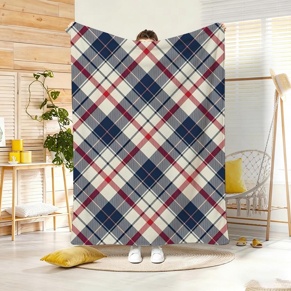 Retro Seamless Pattern Throw Lightweight 240G Flannel Blanket Soft Skin-Friendly For Summer Cooling