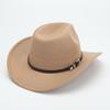 Deerskin Fleece Top Hat Retro Jazz Hat Men's and Women's Felt Hat European and American Woolen Hat Western Cowboy Hat