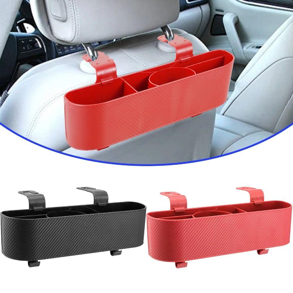 Partitioned Car Interior Cup Holder With Hooks Hanging Headrest Container  Water Bottles