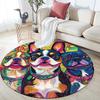 Boston Terrier Pattern Round rug,Carpet Rug for Living Room Bedroom Playroom ,Non-slip Floor Mat,Holiday Gifts and Birthday Gifts.