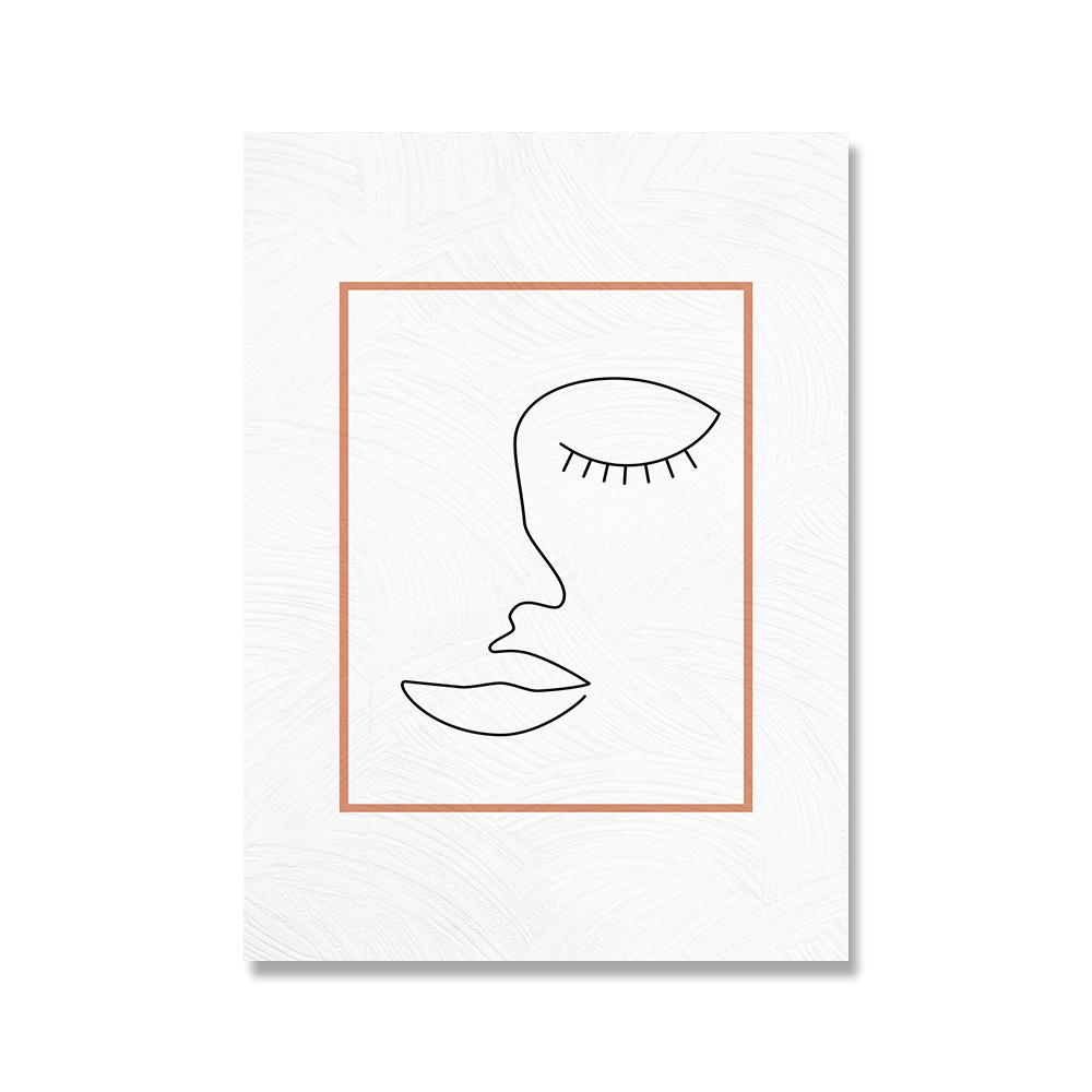 

Абстрактная линия, лицо, радуга, минималистское настенное искусство, холст, картина, скандинавский постер и принты, настенные картины для декора гостиной 21x30cm No Framed