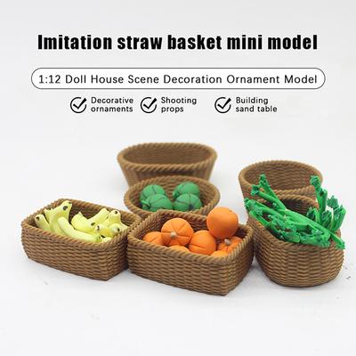 1:12 Dollhouse Miniature Miniature Simulation Fruit Basket Furniture Home Model Decor Toy Doll House Accessories
