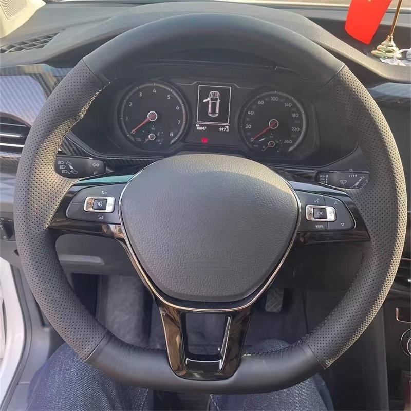 

Car Steering Wheel Cover For Volkswagen VW Golf 7 Mk7 Touran Up New Polo Jetta Passat B8 Tiguan Accessories Artificial Leather purple Thread