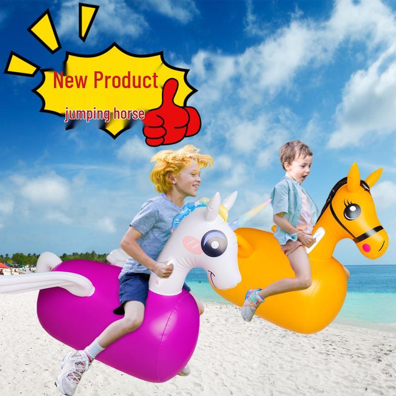 Children's Inflatable Unicorn Bouncing Horse Toy for Outdoor Play