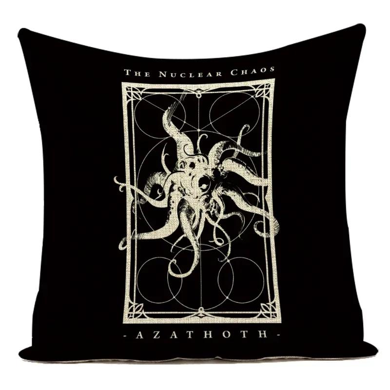 Horror Tarot Cushions Cover Bone Stand Decorative Cushioncovers Print Linen Pillows Black And White Portrait Pillows Cases Cojin