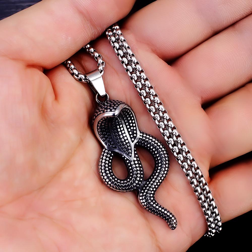 Cobra Shape Men's Pendant Trendy Brand Necklace