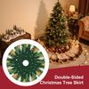 Christmas Tree Base Collar Plush Christmas Tree Base Cover Double-Sided Printing Aesthetic Home Decoration For Apartment