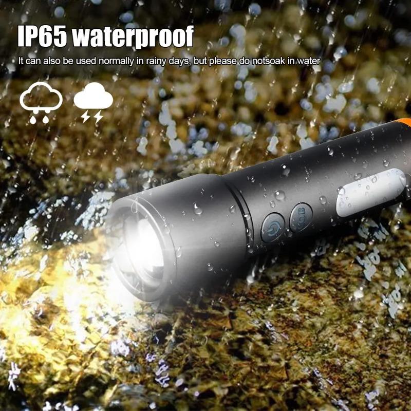 Mini Multi-color Flashlight Green/Red/Blue/White COB LED Toch Zoom USB Charging Haning Tent Lamp Hunting Outdoor Fishing Light