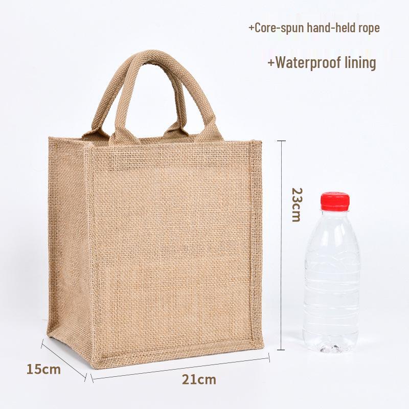 Custom DIY Hand-Painted Jute Burlap Tote Bag by MUJI