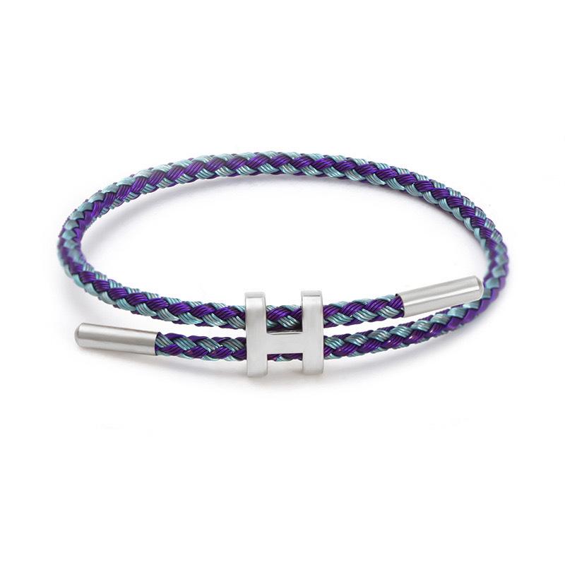 Bracciale in Acciaio a Forma di H: Acciaio Inossidabile Regolabile, Oro 3D, Impermeabile, Resistente al Sudore, Design a Corda