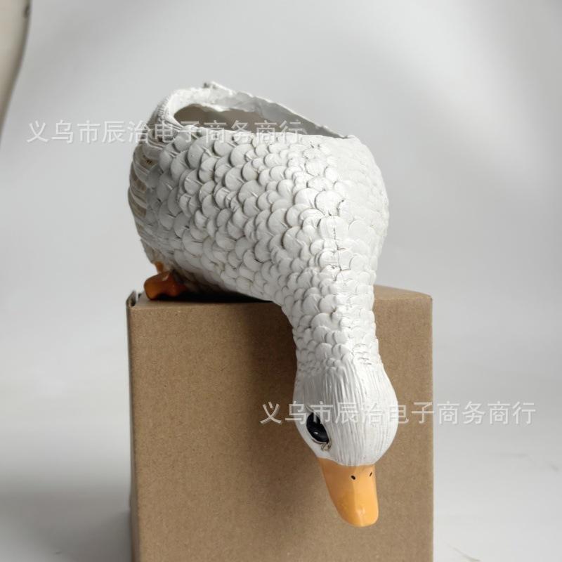 Easter Duck Drinking Water Resin Flower Pot Is Suitable for Outdoor Garden Decoration and Windowsill Decoration