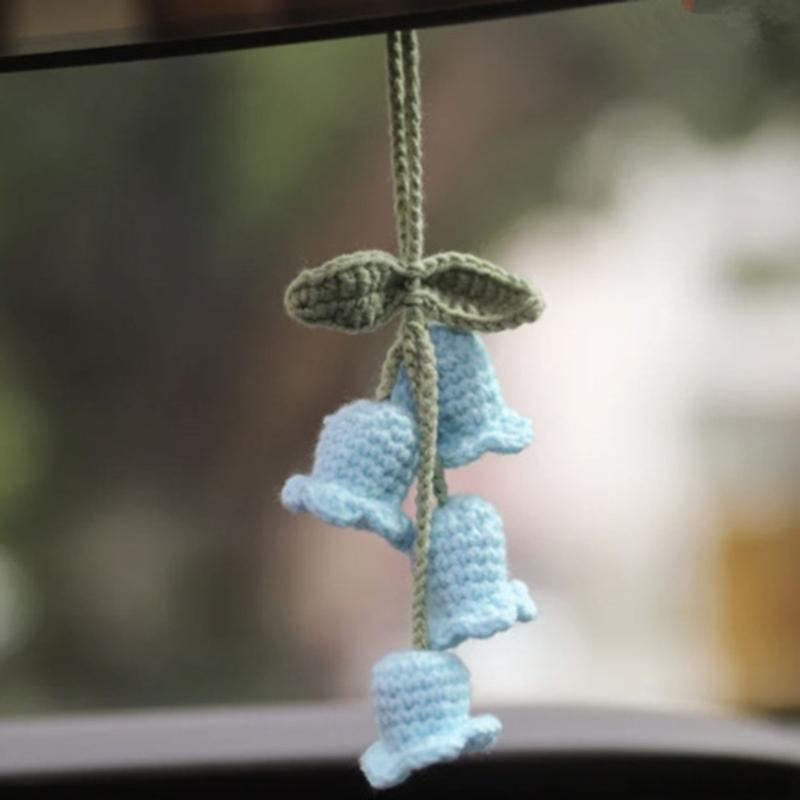 Hanging Decors Cute Bellflower Ornament for Backpacks Keychains Knitted Pendant
