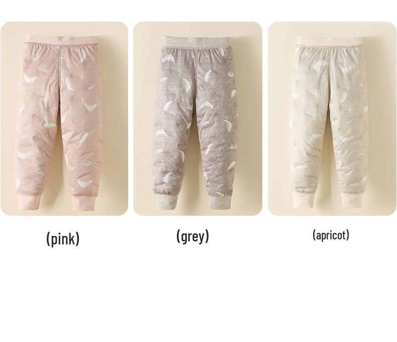 90 White Duck Down Kids' Winter Thermal Pants: Warm, Thickened Liner for Boys & Girls