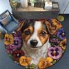 Jack Russell Round Area Rug,Carpet Rug for Living Room Bedroom Sofa Playroom Decor,Non-slip Floor Mat