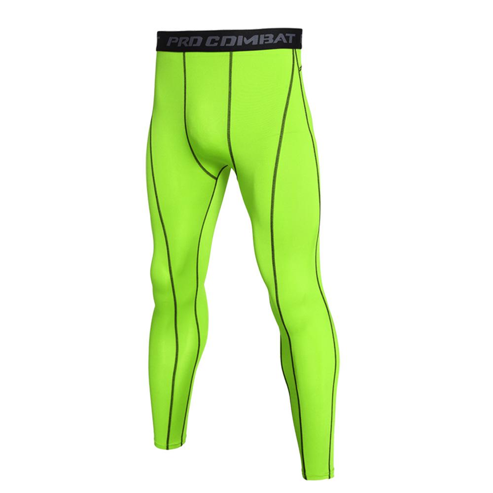 

Men s Quick-Dry Elastic Sports Tights - Base Layer for Running & Fitness L неоновый зеленый