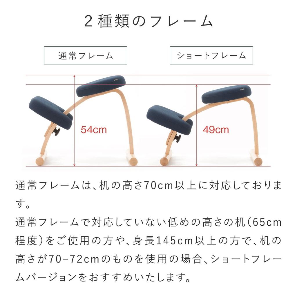 Balance Lab Balance Easy Short Standard Balance Improves Posture with Made in Height Adjustable Frame, Box, Beige, 144BN006, Chair, Ease, Japan,
