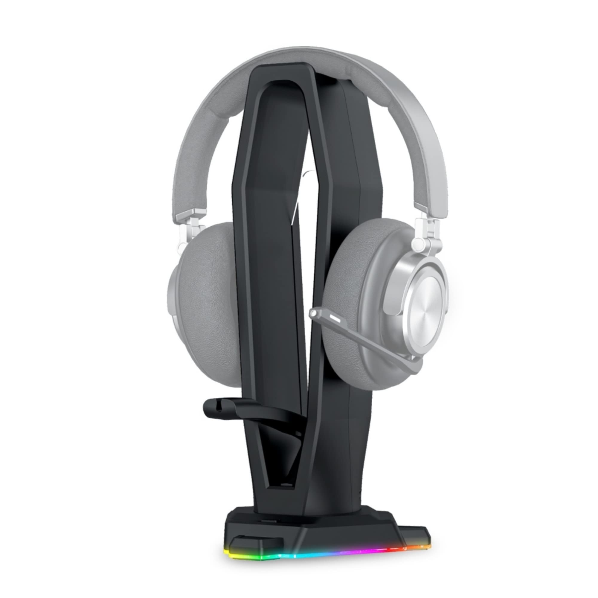 

KIWIFOTOS Tabletop Headphone Stand RGB Headset Stand USB Hub AUX Port and 4 USB Ports Gaming Headphone Stand Mouse Bungee Gaming Mouse Bungee Cord
