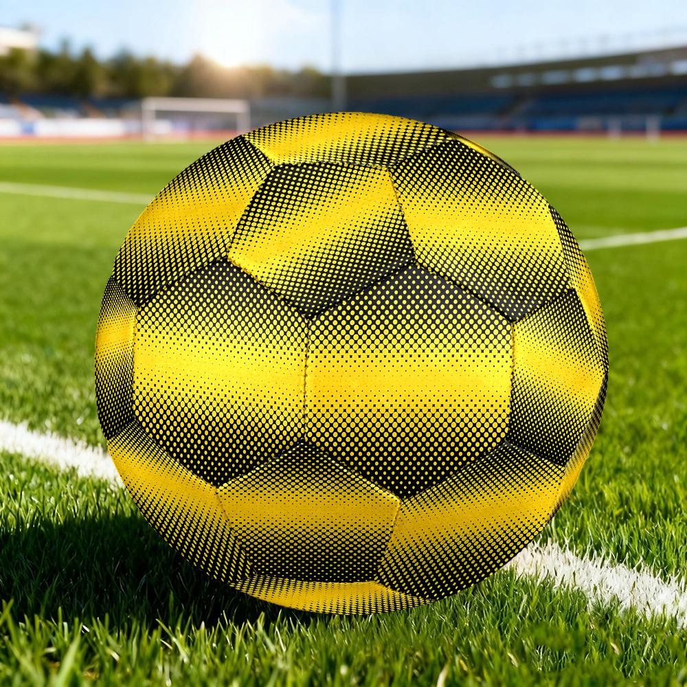 1pc Yellow Dots Size 5 Soccer Ball Professional Match Training Football Indoor &Outdoor Sports Ball Lightweight Durable C6533