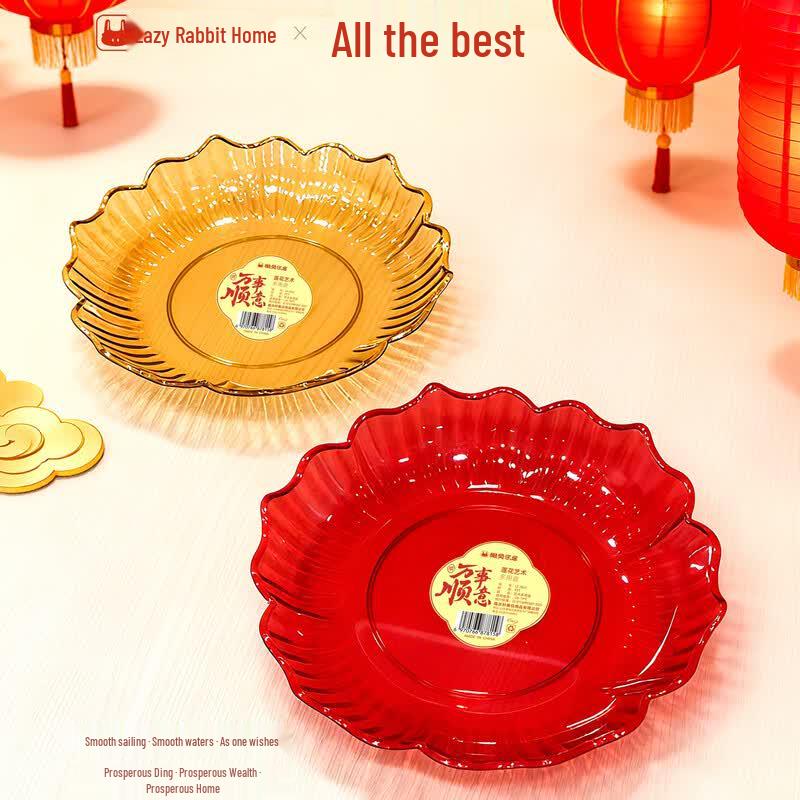 Lotus Flower Plastic Fruit Plate Set (20 Pieces)