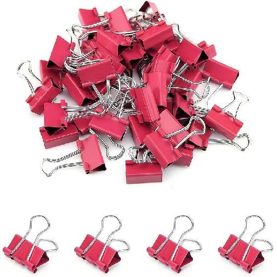 50 Pack Small White Binder Clips 3/4 Inch (19 Mm), Colored Little Paper Clamps, Tiny Mini Paper Clips for Office Home School Business 0.75"
