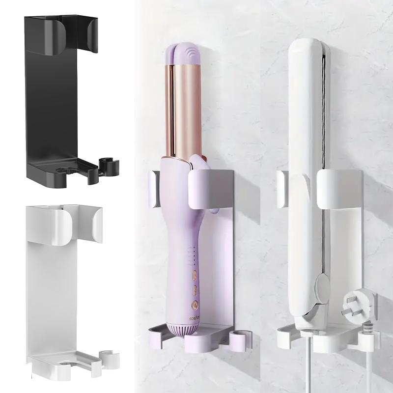 Hair Curler Straighteners Holder Wall-Mounted Hair Dryer Organizer Curling Bracket Detachable Shaver Rack Bathroom Accessories