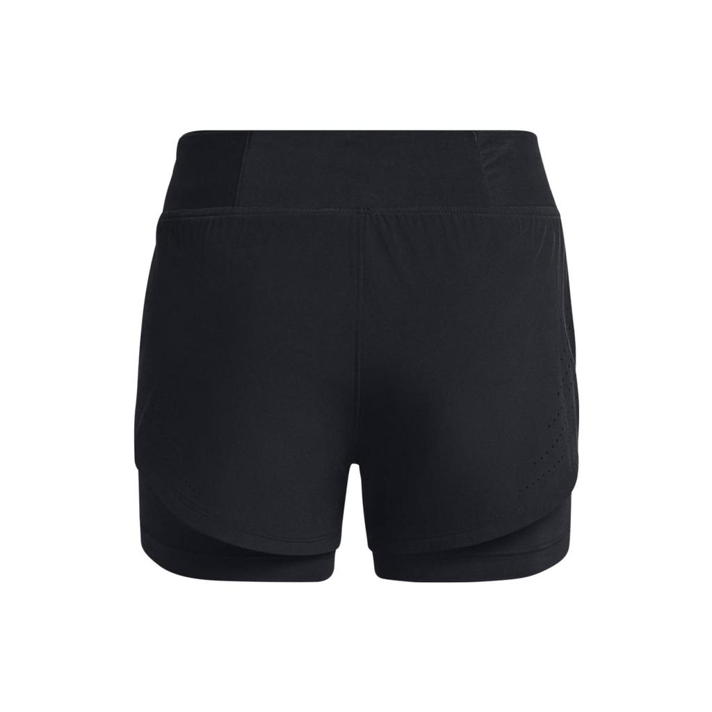 Under Armour Solid High-Waisted Slim Fit Two-In-One Casual Shorts Women Shorts Black 1377031-001